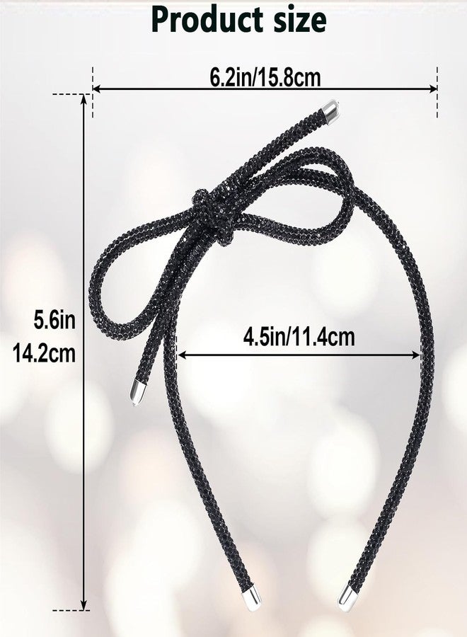 BYERUITE Rhinestone Bow Headbands for Women, Bling Bow Hair Band Hoop, Non-Slip Sparkly Bowknot Hair Headband for Long Short Curly Straight Thick Thin Hair (Pink) - Image 2
